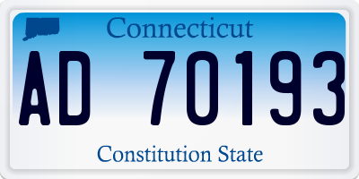 CT license plate AD70193