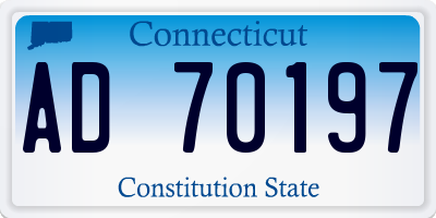 CT license plate AD70197