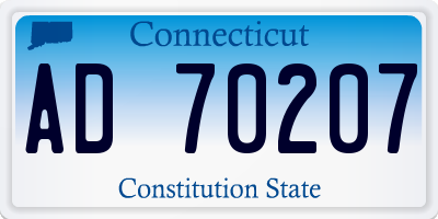 CT license plate AD70207