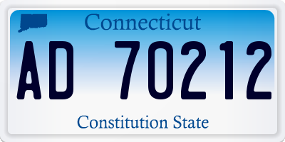 CT license plate AD70212