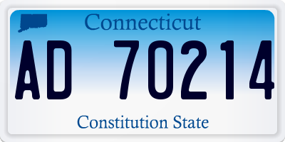 CT license plate AD70214