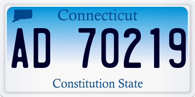 CT license plate AD70219