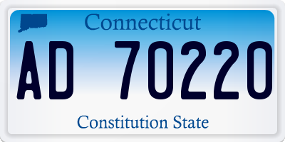 CT license plate AD70220