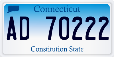 CT license plate AD70222