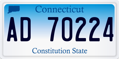 CT license plate AD70224