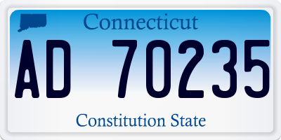 CT license plate AD70235