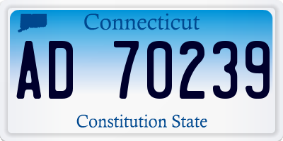 CT license plate AD70239