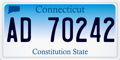 CT license plate AD70242