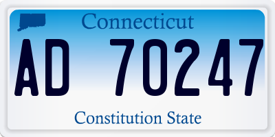 CT license plate AD70247