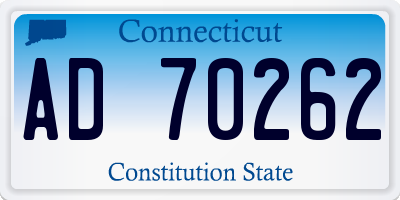CT license plate AD70262