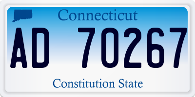CT license plate AD70267