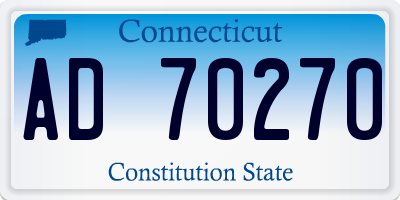 CT license plate AD70270