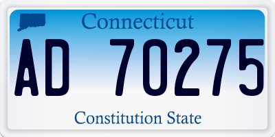CT license plate AD70275