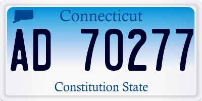 CT license plate AD70277