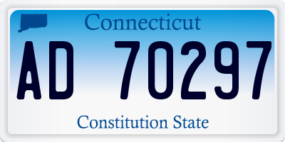 CT license plate AD70297