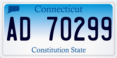 CT license plate AD70299