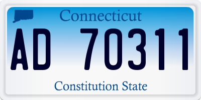 CT license plate AD70311