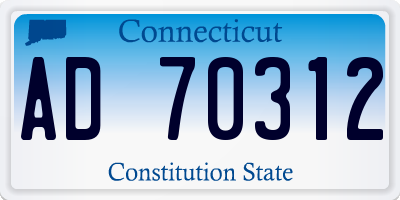 CT license plate AD70312