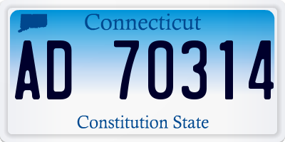 CT license plate AD70314