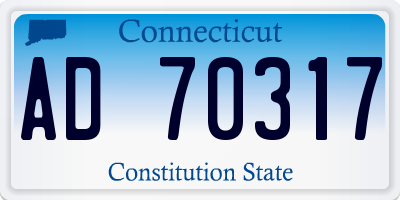 CT license plate AD70317
