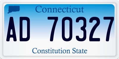 CT license plate AD70327
