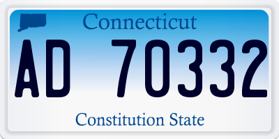 CT license plate AD70332