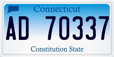 CT license plate AD70337