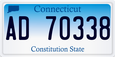 CT license plate AD70338
