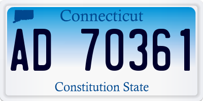 CT license plate AD70361