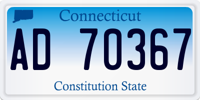 CT license plate AD70367