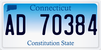 CT license plate AD70384