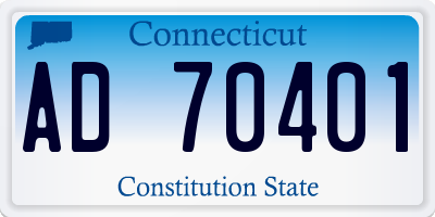 CT license plate AD70401