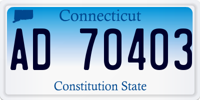 CT license plate AD70403