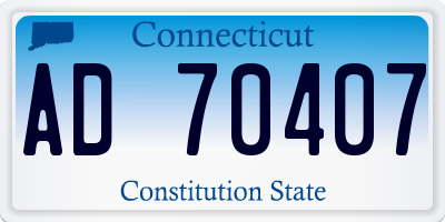 CT license plate AD70407