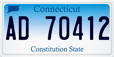 CT license plate AD70412