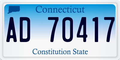 CT license plate AD70417