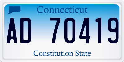 CT license plate AD70419