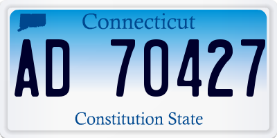 CT license plate AD70427