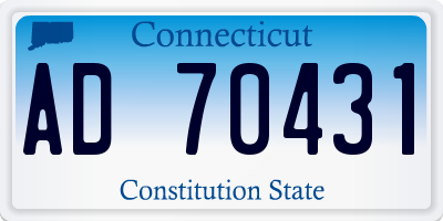 CT license plate AD70431