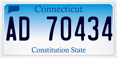 CT license plate AD70434