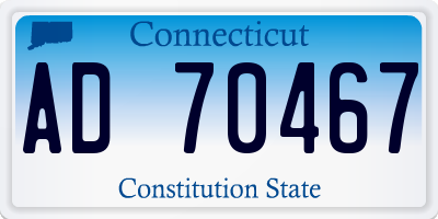 CT license plate AD70467