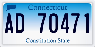 CT license plate AD70471