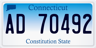 CT license plate AD70492