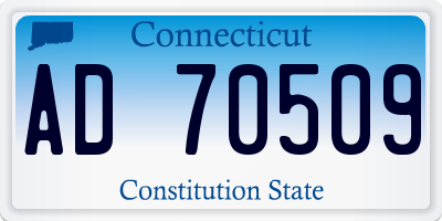 CT license plate AD70509