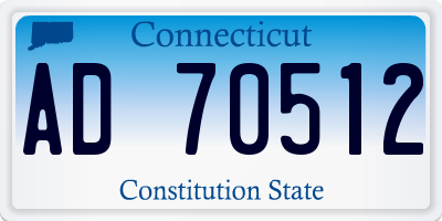 CT license plate AD70512