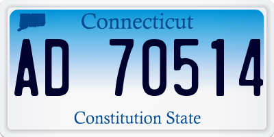 CT license plate AD70514