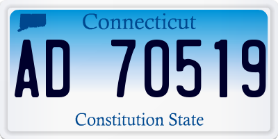 CT license plate AD70519