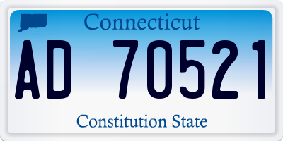CT license plate AD70521