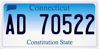 CT license plate AD70522