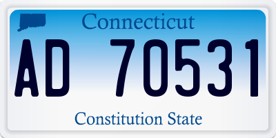 CT license plate AD70531